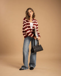 Cardigan in lana a righe - 21687