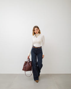 Borsa in pelle OLIVIA bordeaux - LOVING BAGS
