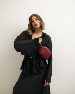 Borsa in pelle ALMA bordeaux - LOVING BAGS