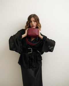 Borsa in pelle ALMA bordeaux - LOVING BAGS