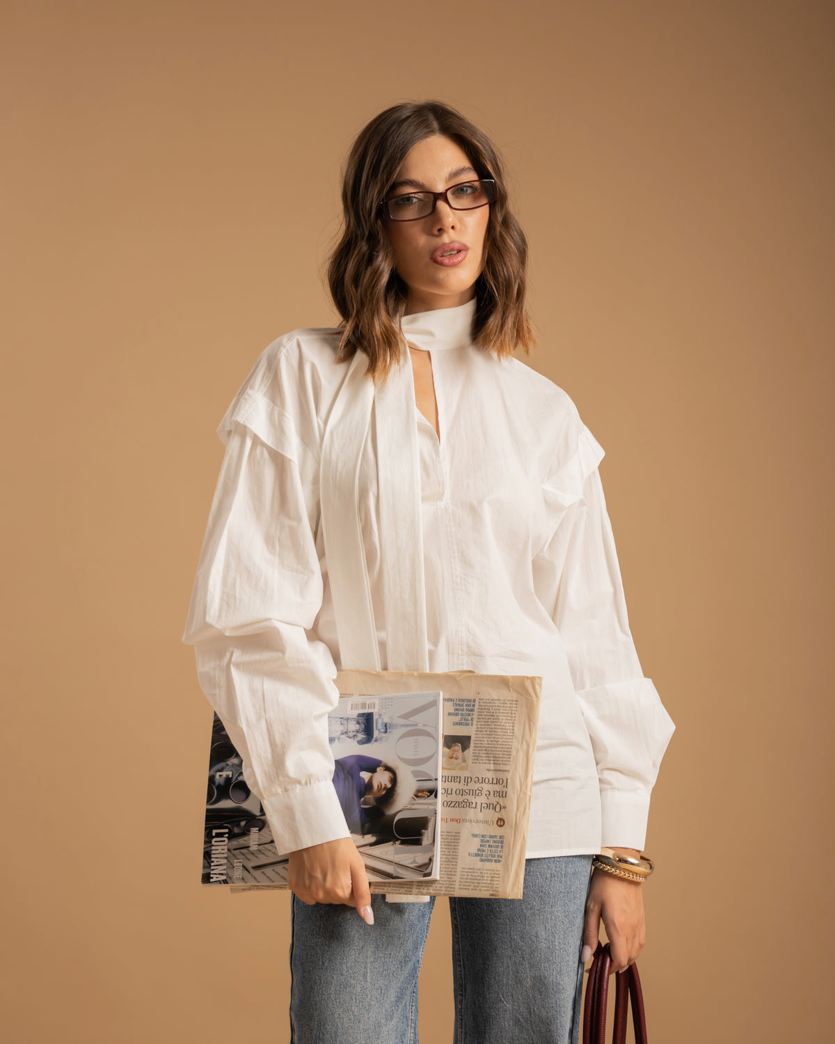 Camicia con fiocco - H13757