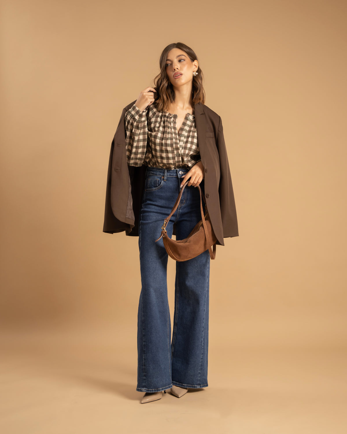 Jeans palazzo blu marino - 9690