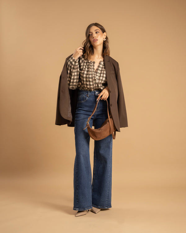 Jeans palazzo blu marino - 9690