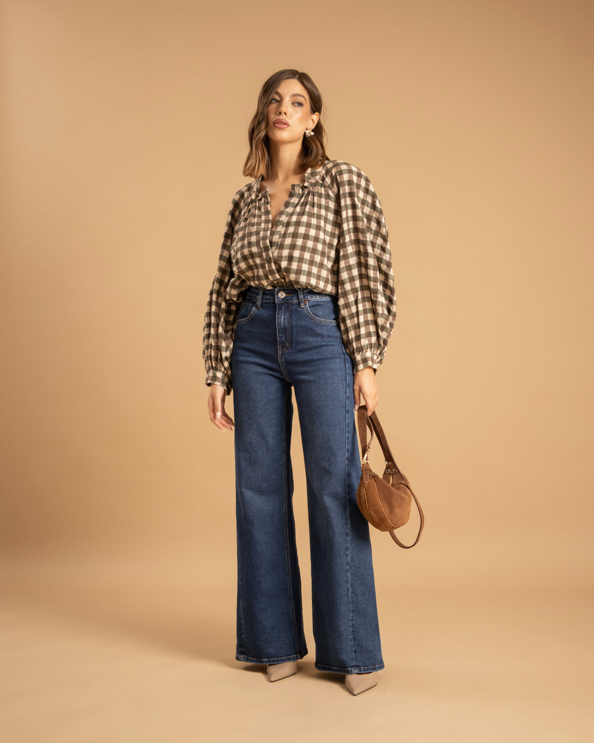 Jeans palazzo blu marino - 9690