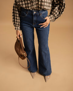 Jeans palazzo blu marino - 9690
