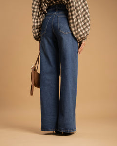 Jeans palazzo blu marino - 9690