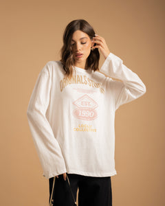 Maglia in cotone con stampa BIANCA - H16133