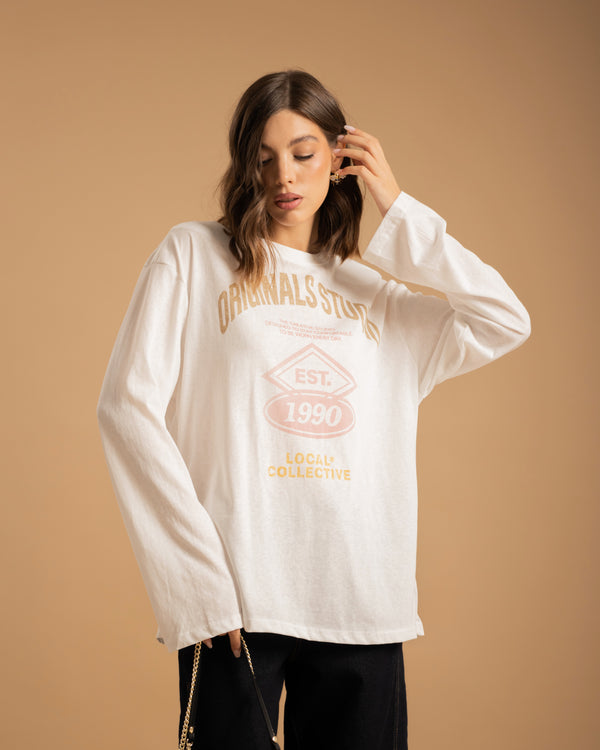 Maglia in cotone con stampa BIANCA - H16133