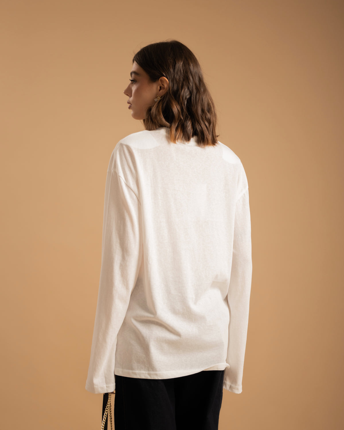 Maglia in cotone con stampa BIANCA - H16133