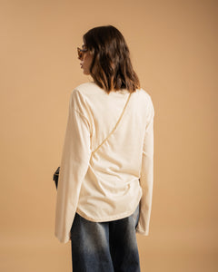 Maglia in cotone con stampa BEIGE - H16133