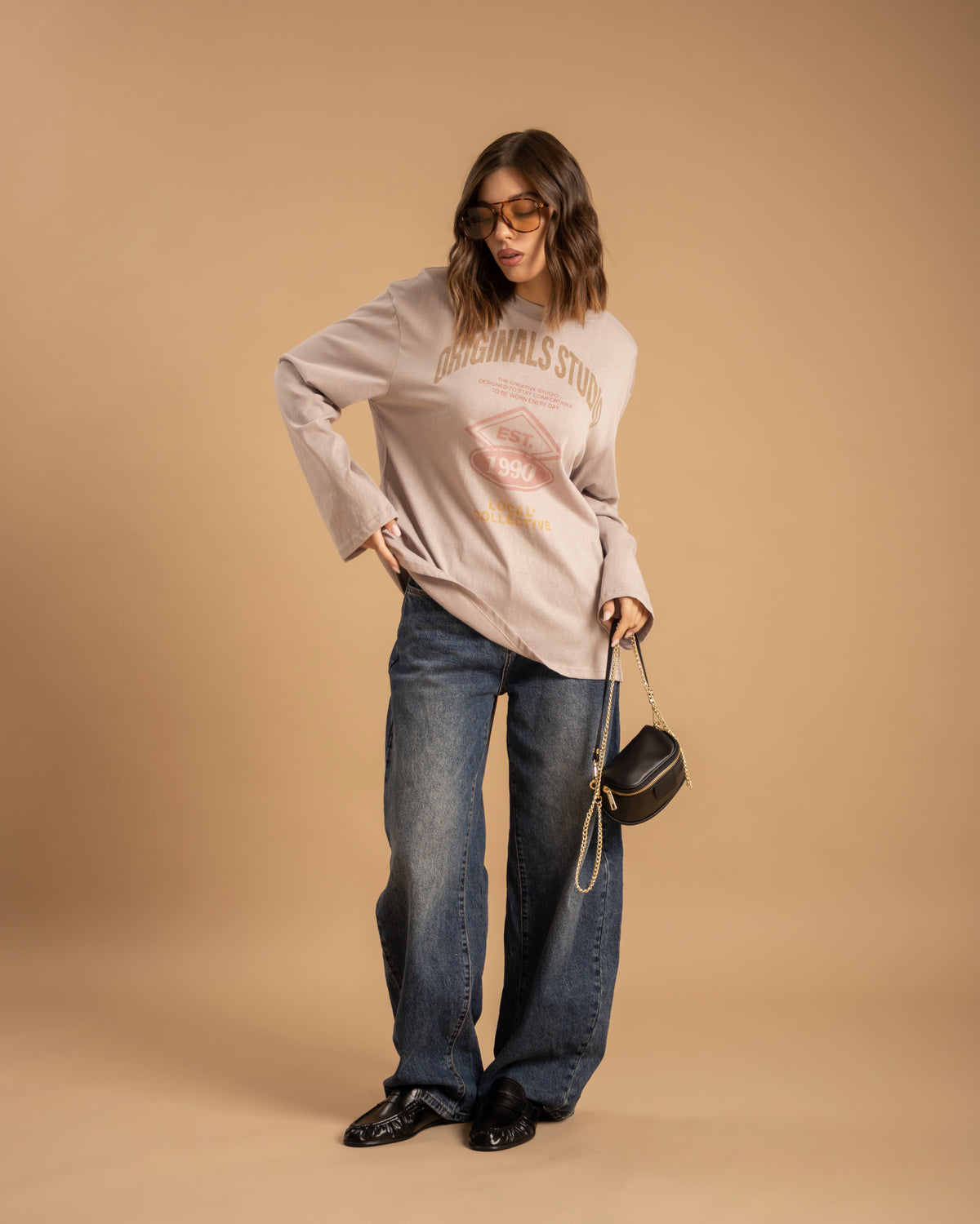 Maglia in cotone con stampa GRIGIA - H16133
