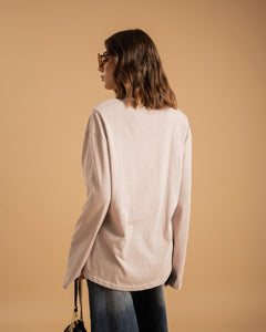 Maglia in cotone con stampa GRIGIA - H16133