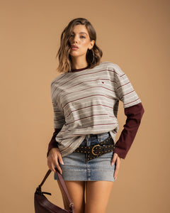 Maglia a righe combinata - H69778