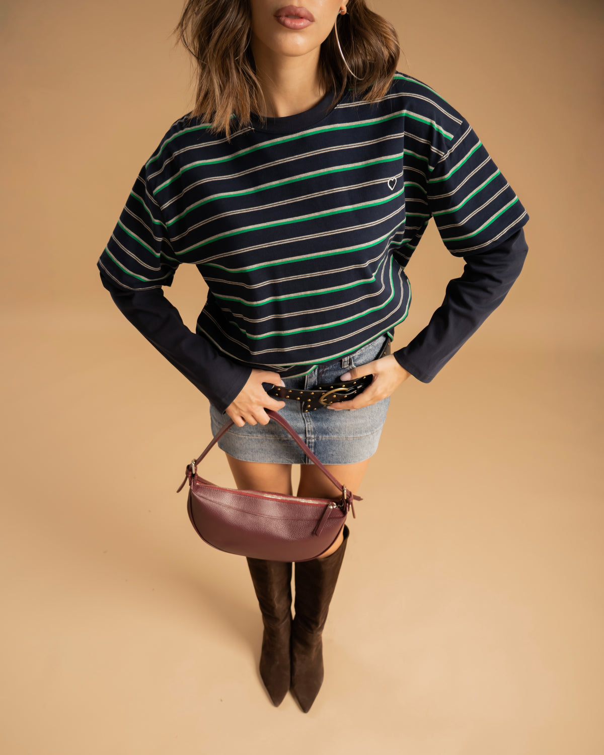 Maglia a righe combinata - H69778