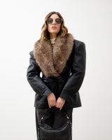 Giacca in finta pelle con eco-fur - PU12317