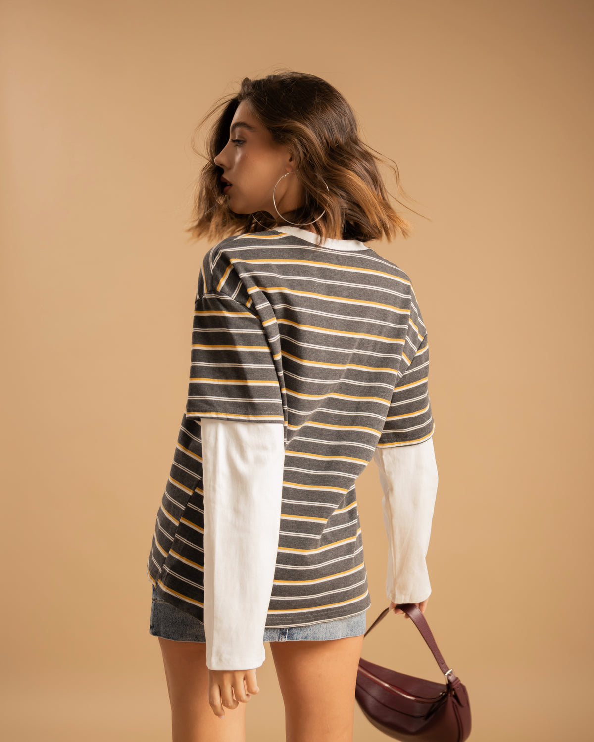 Maglia a righe combinata - H69778