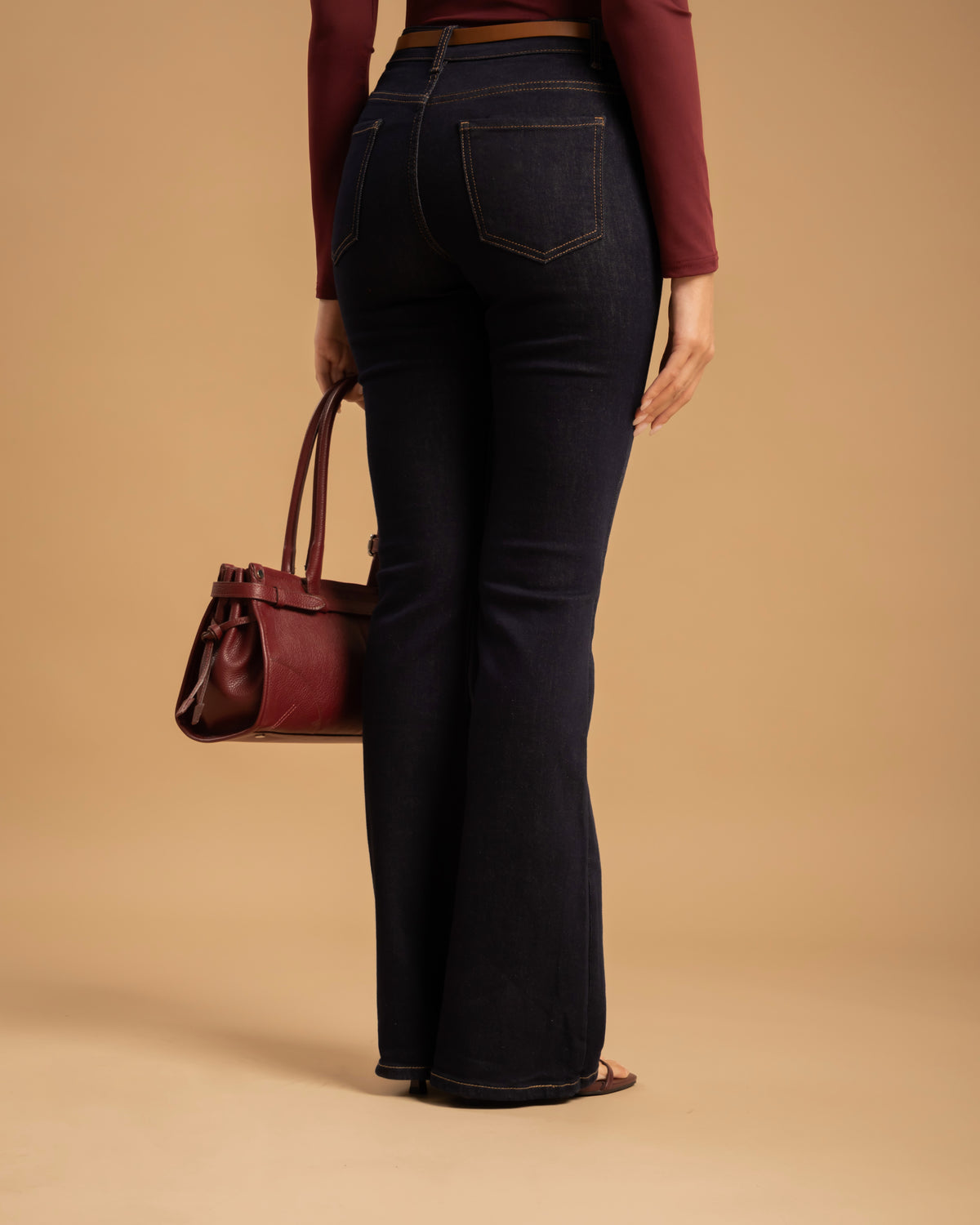 Jeans a zampa blu scuro - Flor-9