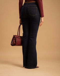 Jeans a zampa blu scuro - Flor-9