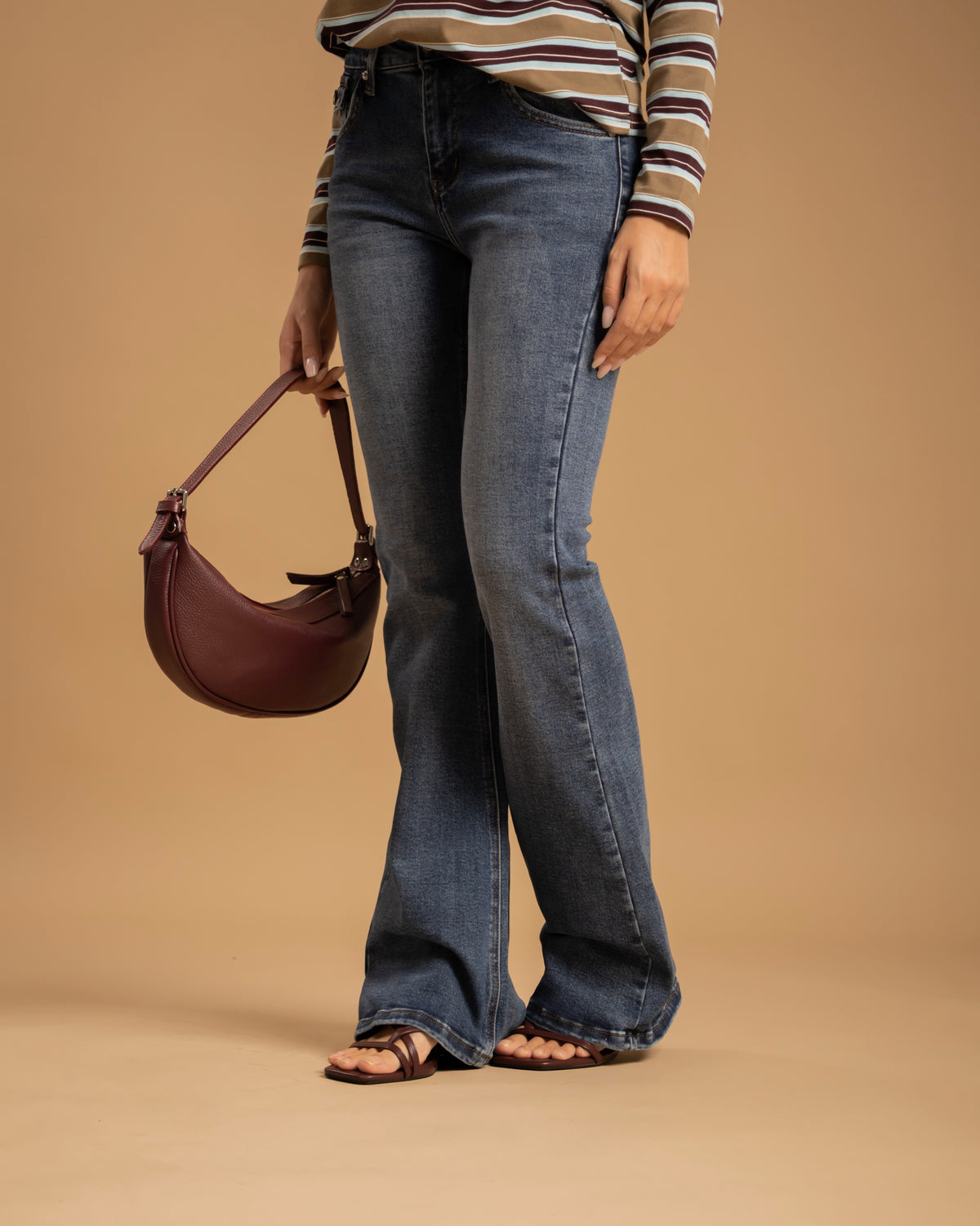 Jeans a zampa blu slavato - JH9096