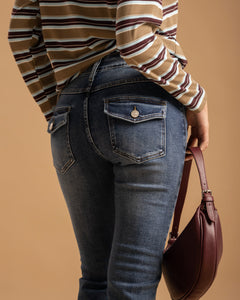 Jeans a zampa blu slavato - JH9096