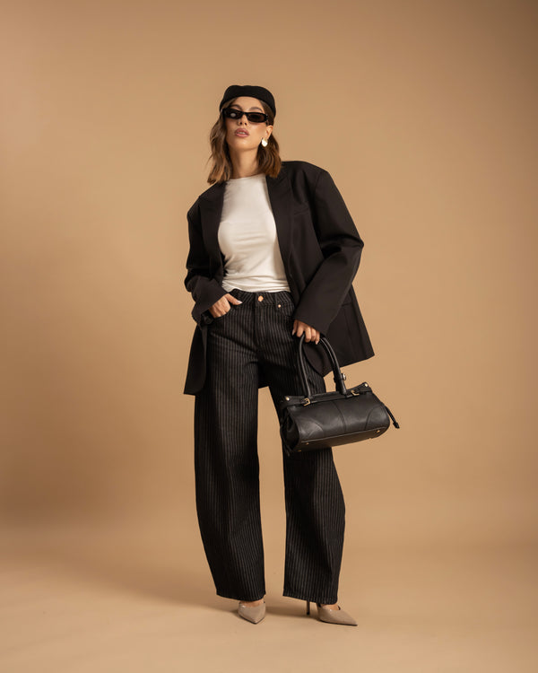 Jeans ballon gessato - H5797