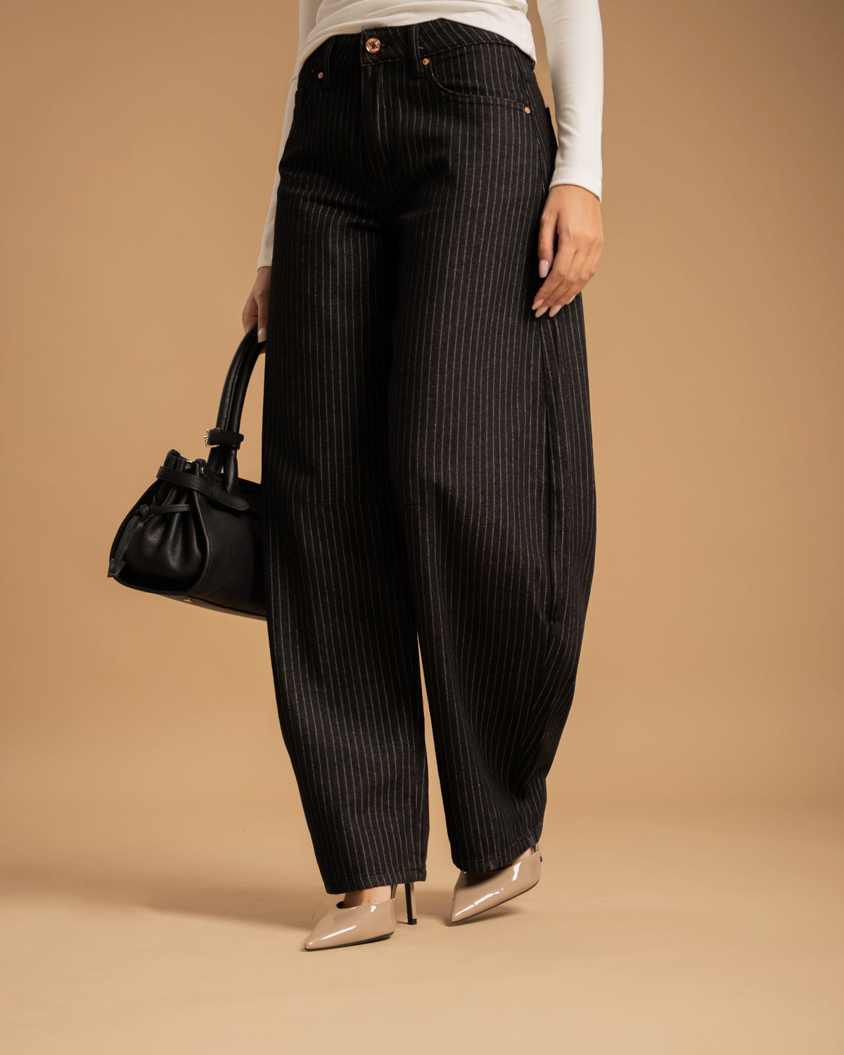 Jeans ballon gessato - H5797