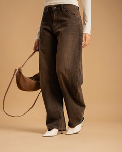 Jeans ballon marrone - F32913