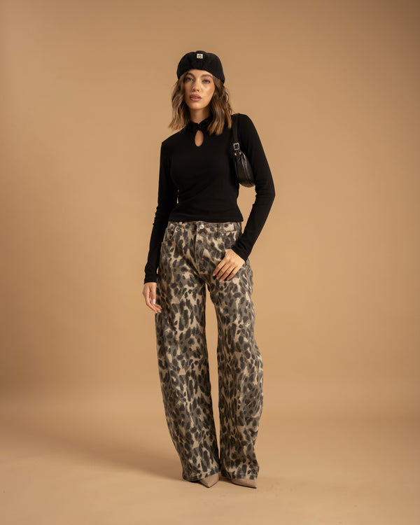 Jeans ballon animalier - T261