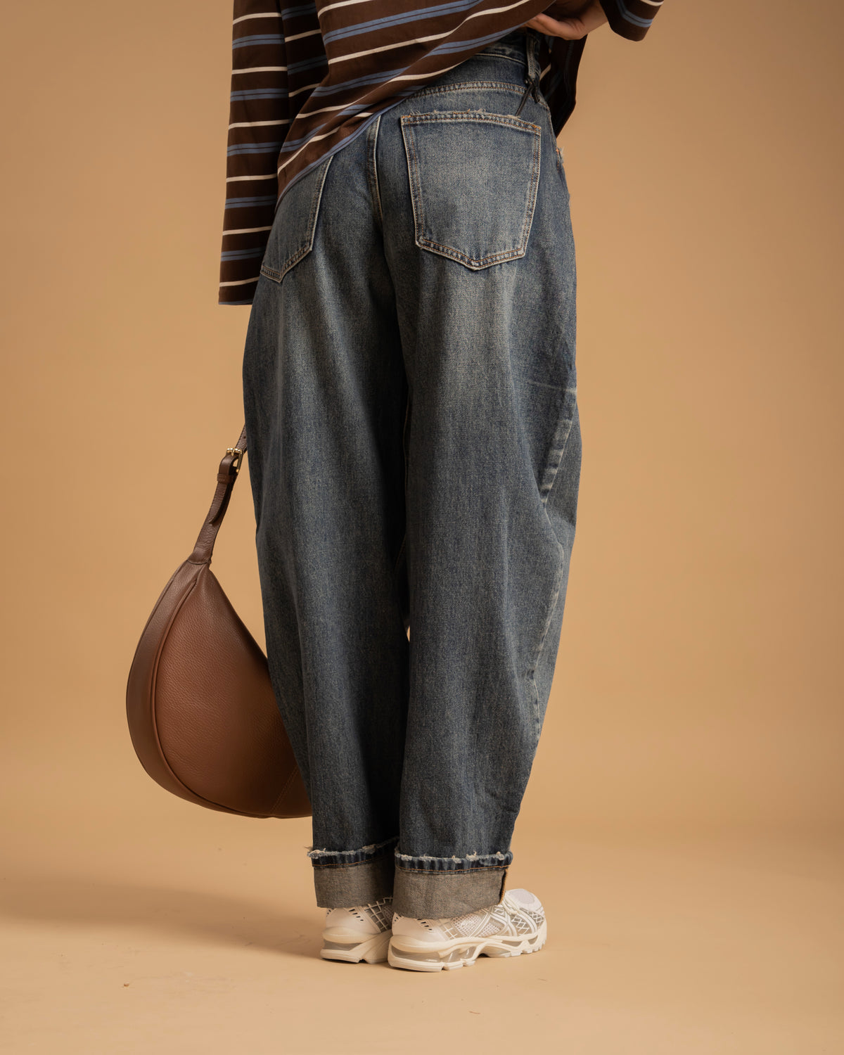 Jeans ballon con piega - H5780