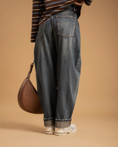 Jeans ballon con piega - H5780