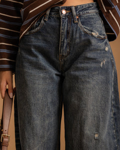 Jeans ballon con piega - H5780