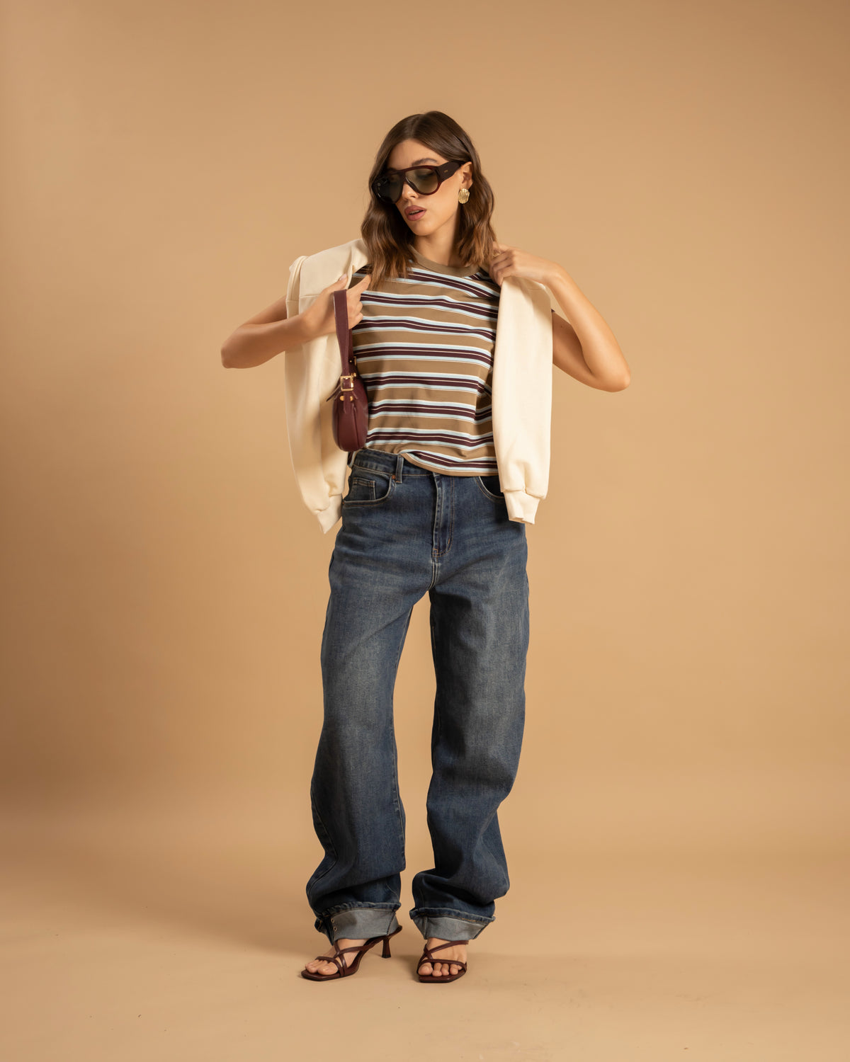T-shirt aderente a righe - 5824