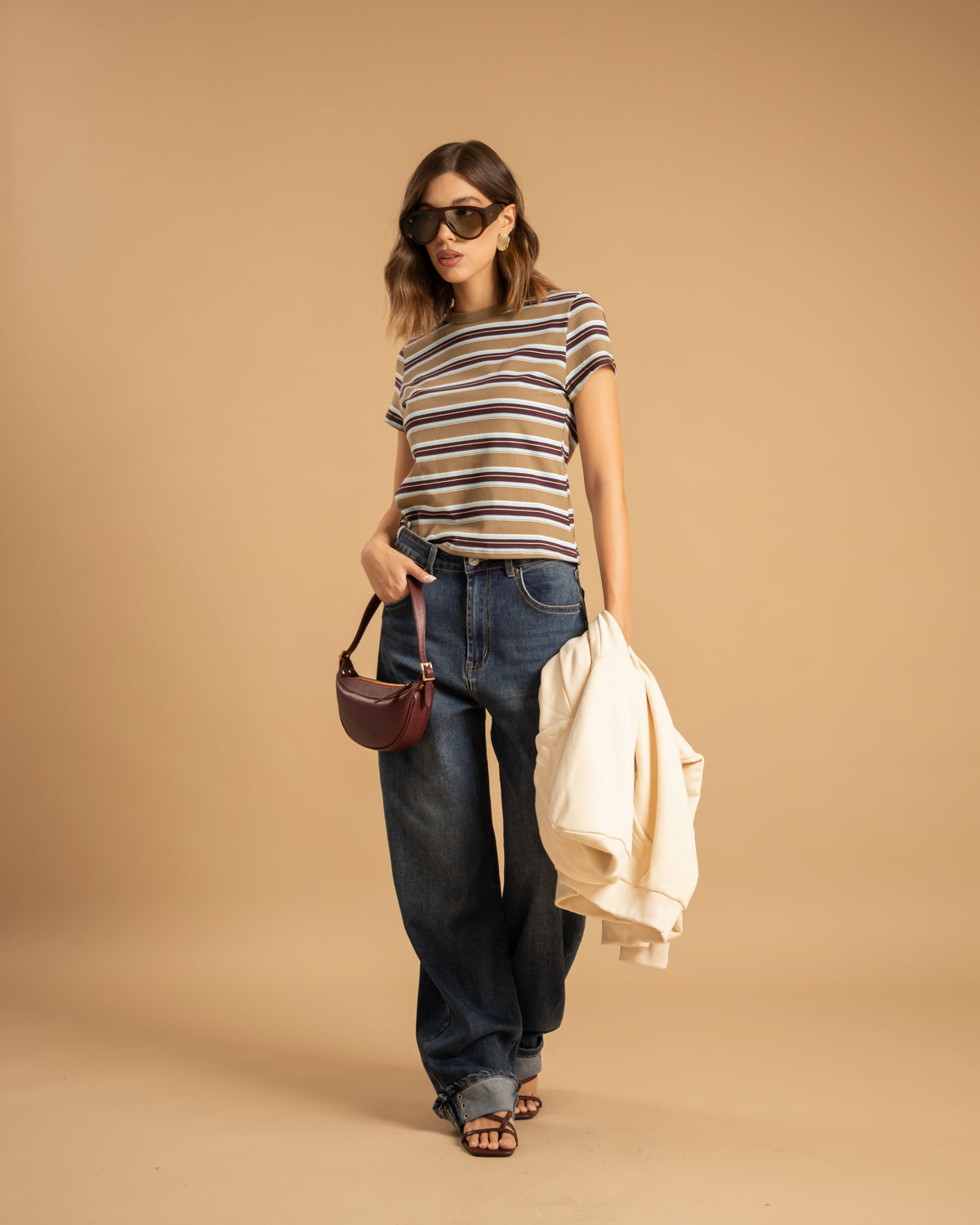 T-shirt aderente a righe - 5824