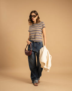T-shirt aderente a righe - 5824