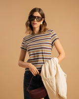 T-shirt aderente a righe - 5824