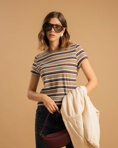 T-shirt aderente a righe - 5824