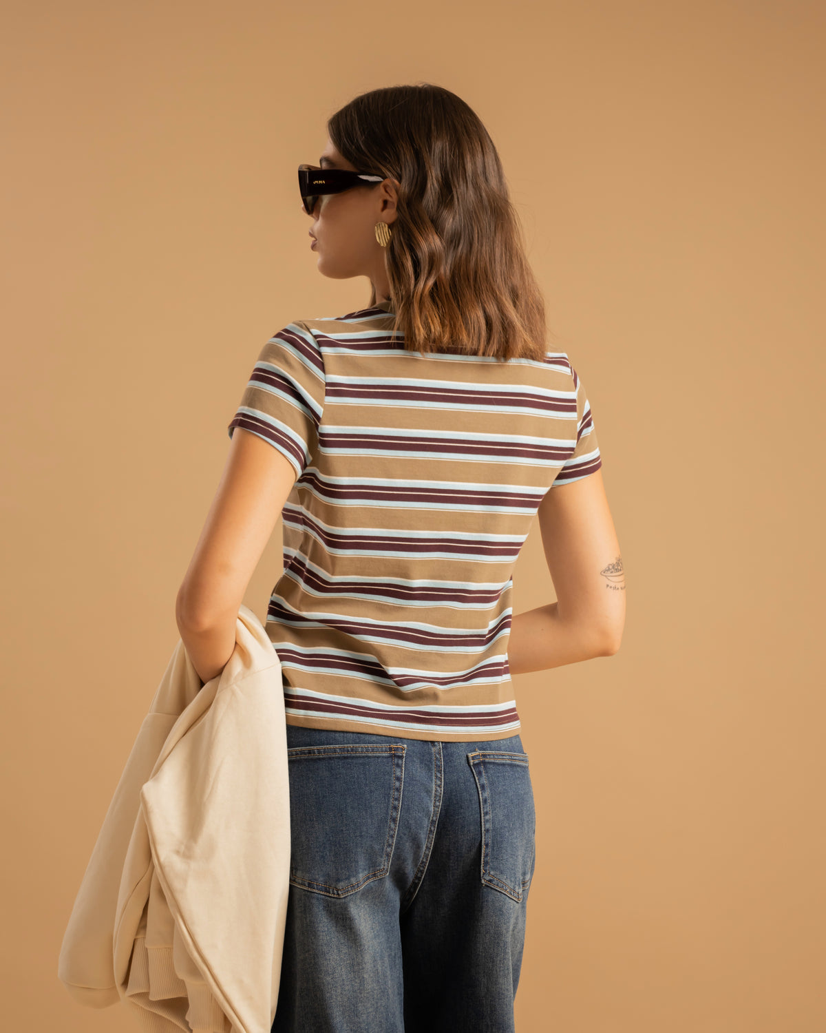 T-shirt aderente a righe - 5824