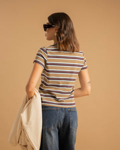 T-shirt aderente a righe - 5824