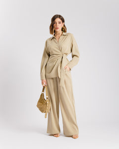 Coord set con camicia da annodare - PF531