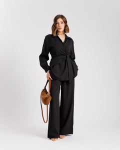 Coord set con camicia da annodare - PF531
