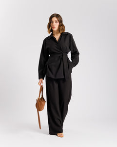 Coord set con camicia da annodare - PF531