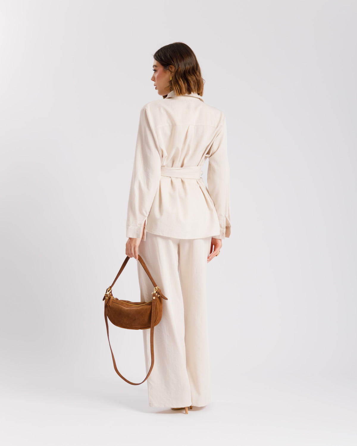 Coord set con camicia da annodare - PF531