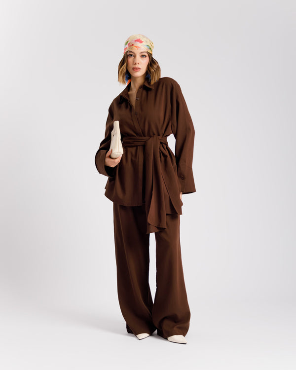 Coord set con camicia e fusciacca - PF479