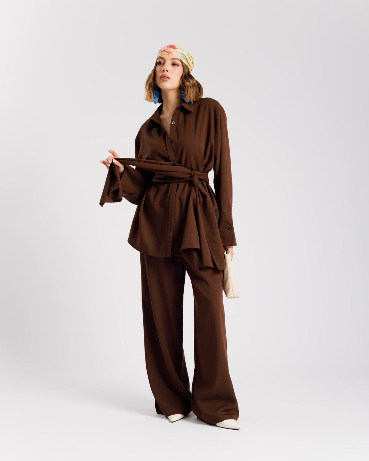 Coord set con camicia e fusciacca - PF479