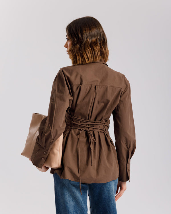 Camicia in cotone con incrocio - PF556 slcb