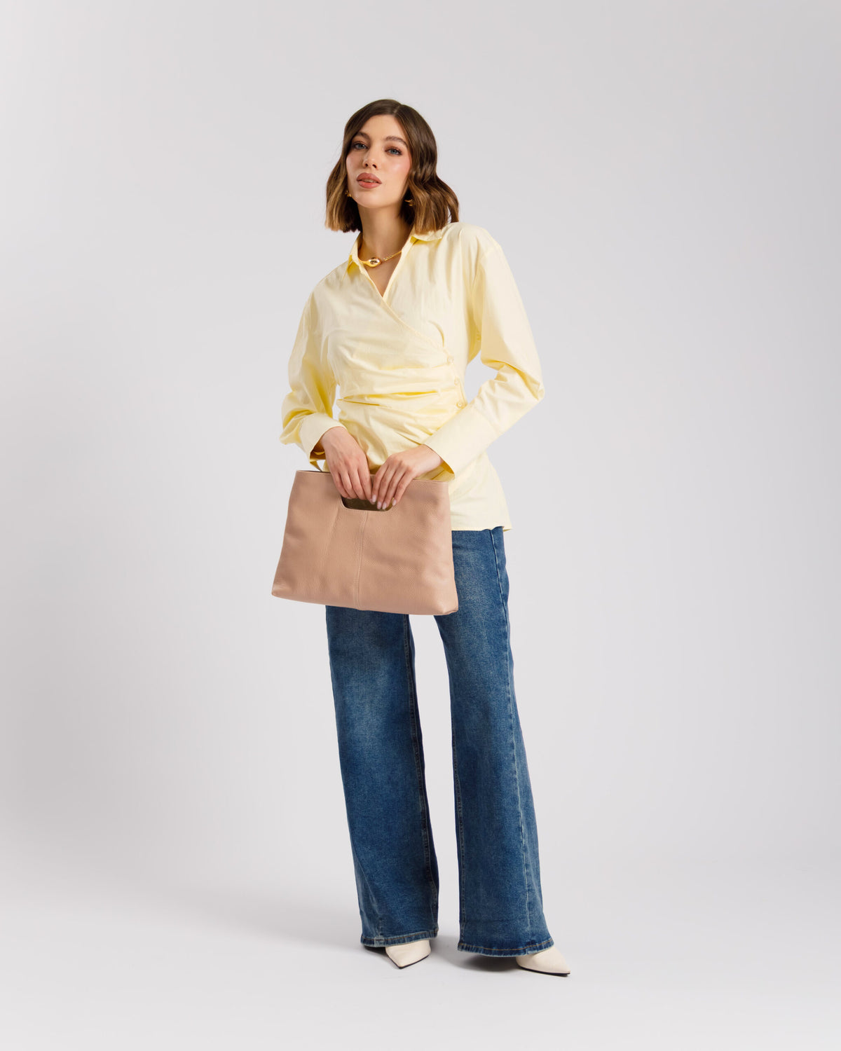 Camicia in cotone con incrocio - PF556 slcb