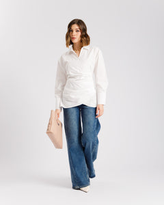 Camicia in cotone con incrocio - PF556 slcb