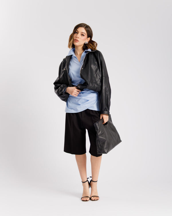 Camicia in cotone con incrocio a righe  - PF556 slc