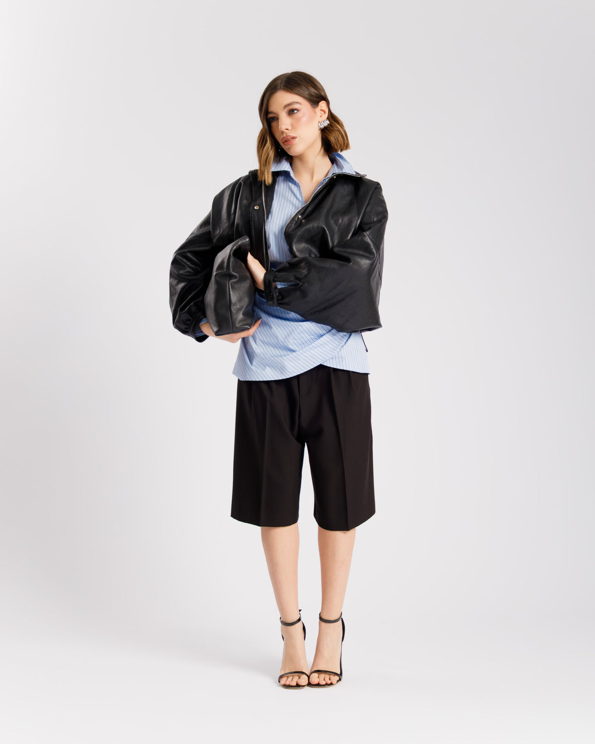 Camicia in cotone con incrocio a righe  - PF556 slc