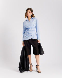 Camicia in cotone con incrocio a righe  - PF556 slc